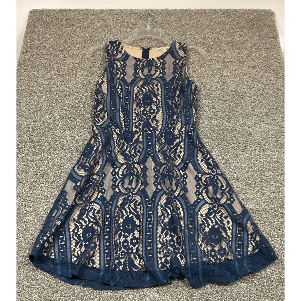 Charlotte Russe Blue Cutout Lined Sleeveless Mini Dress Sz M Semi Formal - Picture 2 of 9